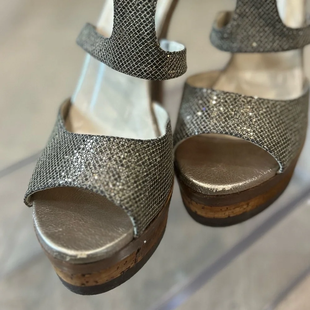 Jimmy Choo Heels, gold, platform - Picture 3 of 7